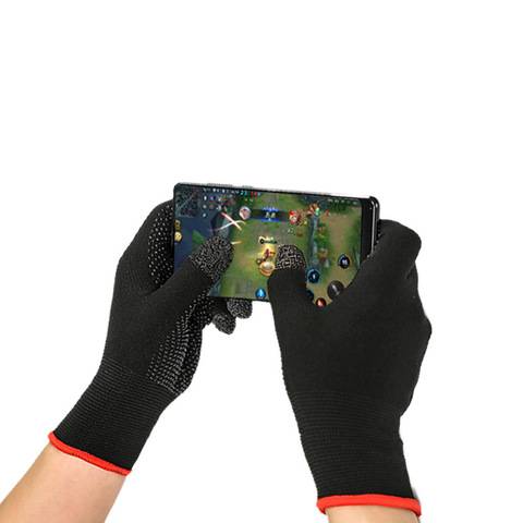 A pair of sweat-proof gloves